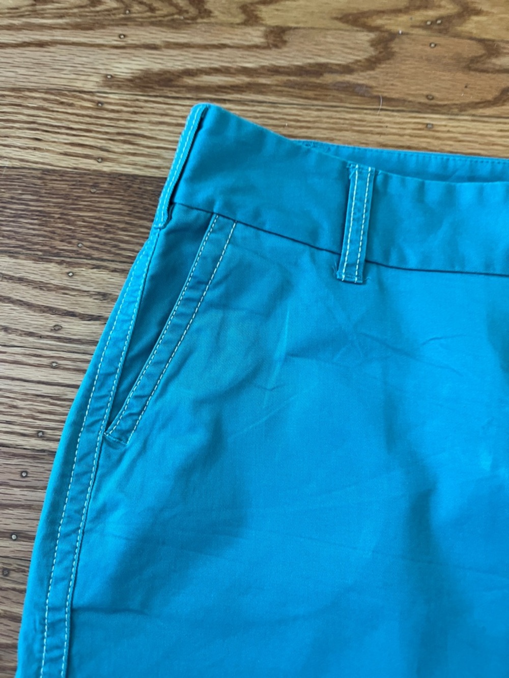Merona Turquoise Mini Skirt Size 6 Stretch Cotton Bright Blue Casual Summer - Picture 3 of 7
